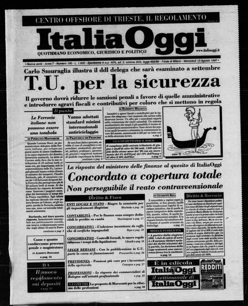 Italia oggi : quotidiano di economia finanza e politica